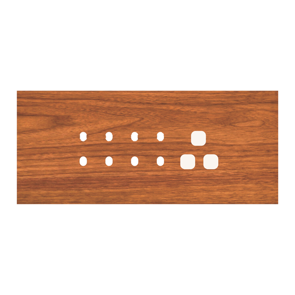 Picture of Norisys TG9 TW126.29 6M Size Plate With 8 Holes + 1 Socket Window Walnut Solid Wood Cover Plates With Frames