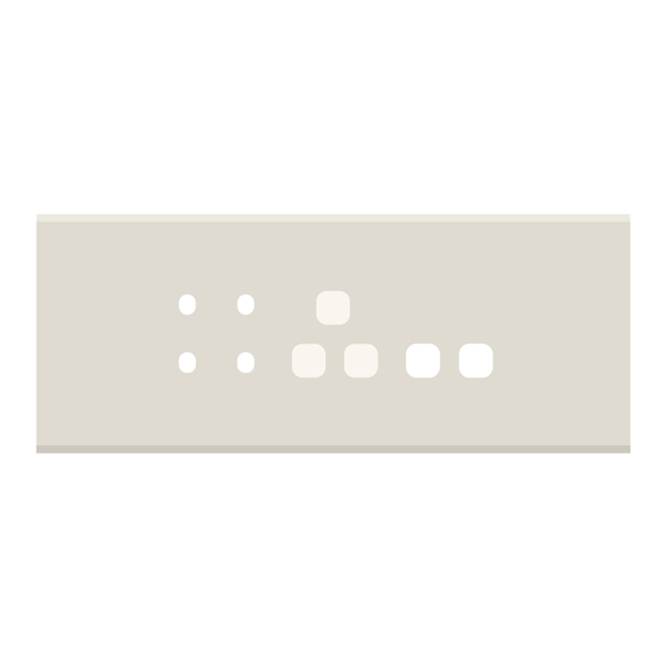 Picture of Norisys TG9 TG136.08 6M Size Plate With 4 Holes + 1 Socket Window + 2 Window Ice White Solid Glass Cover Plates With Frames