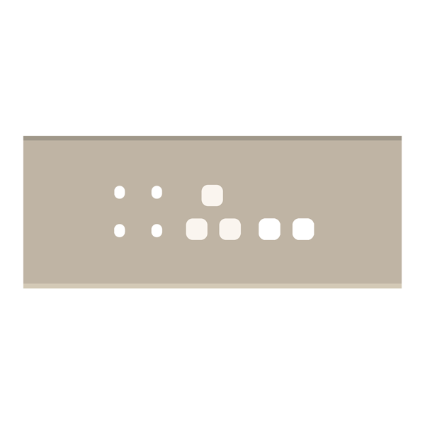 Picture of Norisys TG9 TG136.18 6M Size Plate With 4 Holes + 1 Socket Window + 2 Window Smoked Silver Solid Glass Cover Plates With Frames