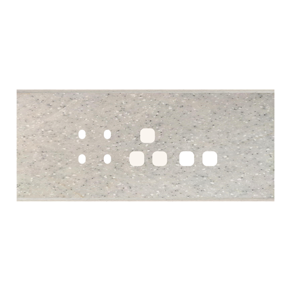 Picture of Norisys TG9 TM136.10 6M Size Plate With 4 Holes + 1 Socket Window + 2 Window Sparkle White Solid Marble Cover Plates With Frames