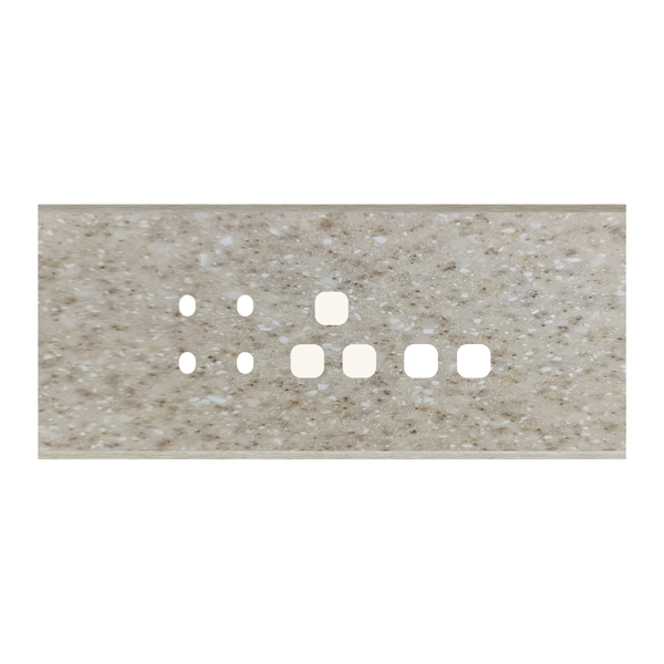 Picture of Norisys TG9 TM136.11 6M Size Plate With 4 Holes + 1 Socket Window + 2 Window Terra Beige Solid Marble Cover Plates With Frames
