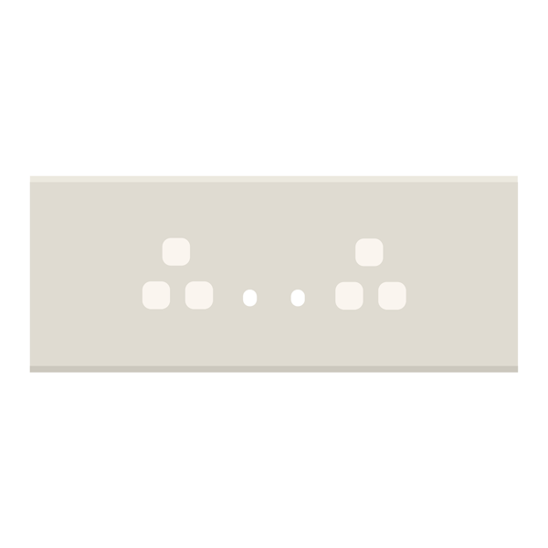 Picture of Norisys TG9 TG146.08 6M Size Plate With 2 Hole + 2 Socket Windows Ice White Solid Glass Cover Plates With Frames