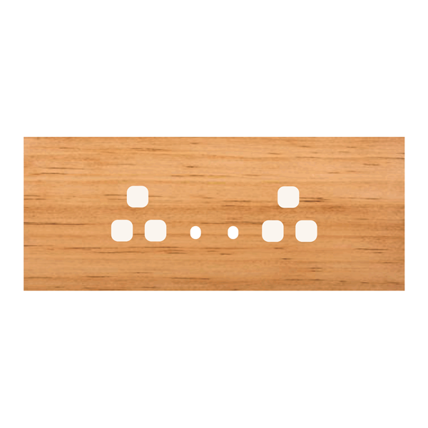 Picture of Norisys TG9 TW146.07 6M Size Plate With 2 Hole + 2 Socket Windows Pinewood Solid Wood Cover Plates With Frames