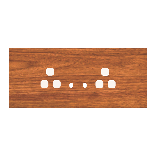 Picture of Norisys TG9 TW146.29 6M Size Plate With 2 Hole + 2 Socket Windows Walnut Solid Wood Cover Plates With Frames