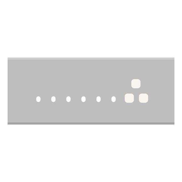 Picture of Norisys TG9 TA118.04 8M Size Plate With 6 Holes + 1 Socket Window Natural Solid Aluminium Cover Plates With Frames