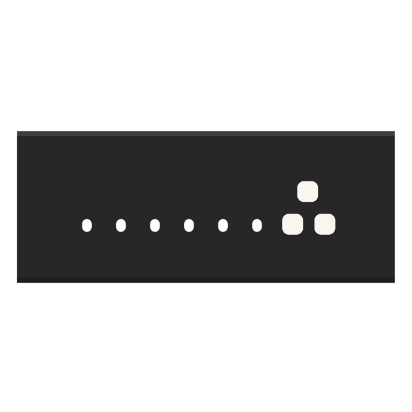 Picture of Norisys TG9 TA118.05 8M Size Plate With 6 Holes + 1 Socket Window Black Solid Aluminium Cover Plates With Frames