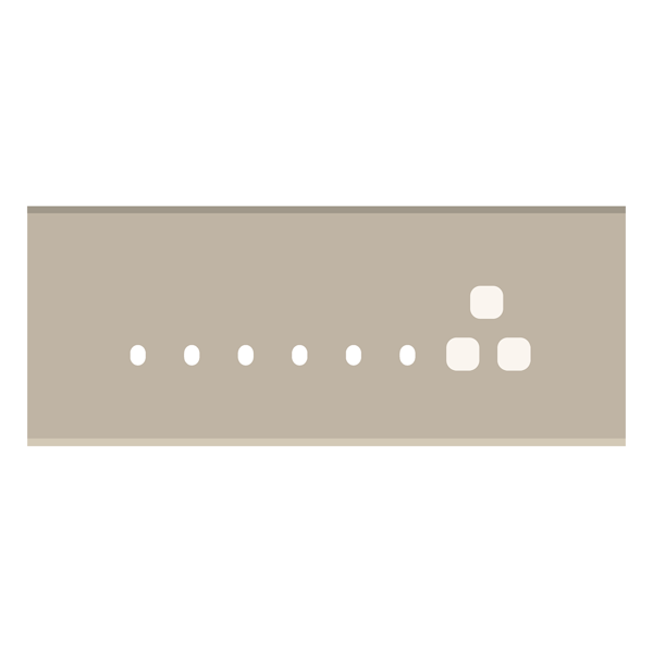 Picture of Norisys TG9 TG118.18 8M Size Plate With 6 Holes + 1 Socket Window Smoked Silver Solid Glass Cover Plates With Frames