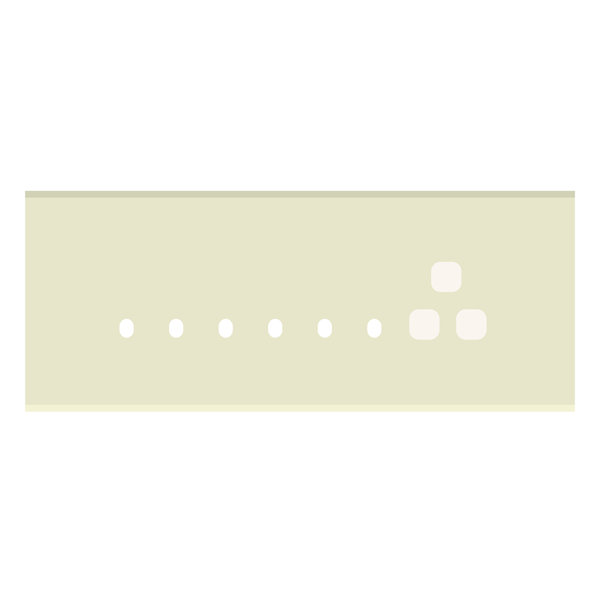 Picture of Norisys TG9 TG118.38 8M Size Plate With 6 Holes + 1 Socket Window Ultra White Solid Glass Cover Plates With Frames