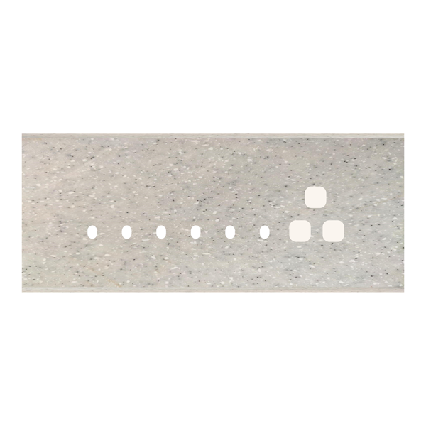 Picture of Norisys TG9 TM118.10 8M Size Plate With 6 Holes + 1 Socket Window Sparkle White Solid Marble Cover Plates With Frames