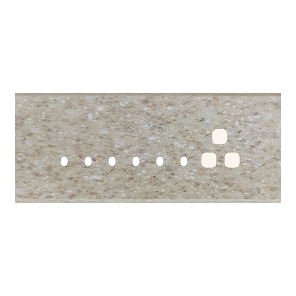 Picture of Norisys TG9 TM118.11 8M Size Plate With 6 Holes + 1 Socket Window Terra Beige Solid Marble Cover Plates With Frames