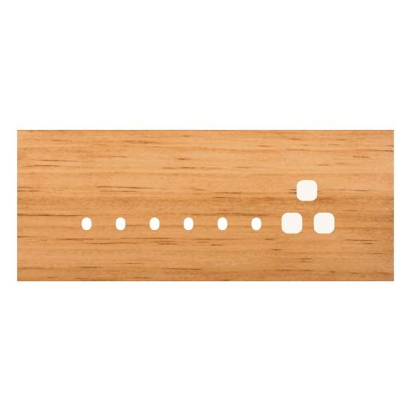 Picture of Norisys TG9 TW118.07 8M Size Plate With 6 Holes + 1 Socket Window Pinewood Solid Wood Cover Plates With Frames