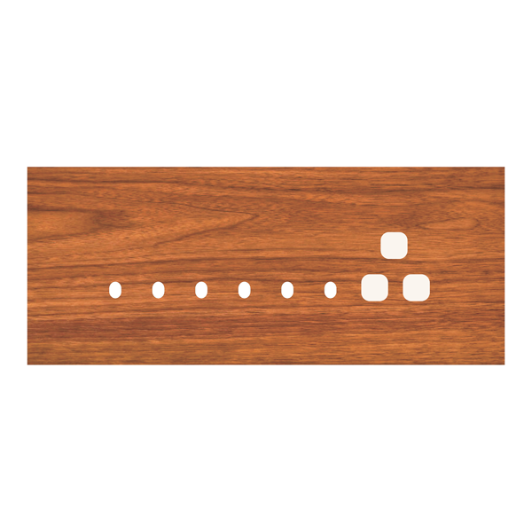 Picture of Norisys TG9 TW118.29 8M Size Plate With 6 Holes + 1 Socket Window Walnut Solid Wood Cover Plates With Frames