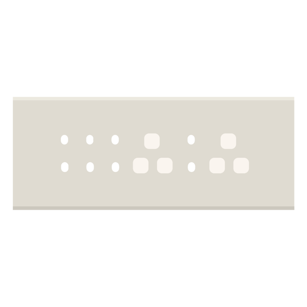 Picture of Norisys TG9 TG188.08 8M Size Plate With 8 Holes + 2 Socket Window Ice White Solid Glass Cover Plates With Frames