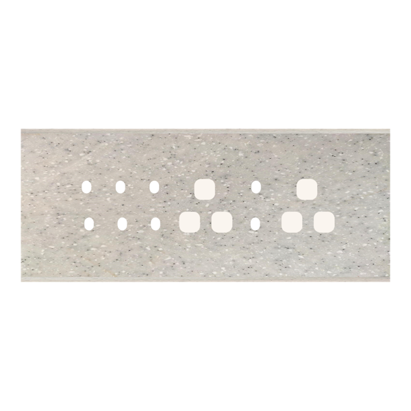 Picture of Norisys TG9 TM188.10 8M Size Plate With 8 Holes + 2 Socket Window Sparkle White Solid Marble Cover Plates With Frames