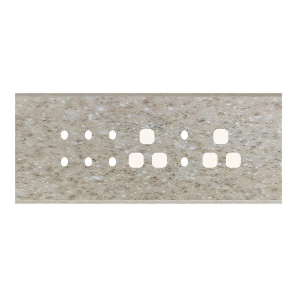 Picture of Norisys TG9 TM188.11 8M Size Plate With 8 Holes + 2 Socket Window Terra Beige Solid Marble Cover Plates With Frames