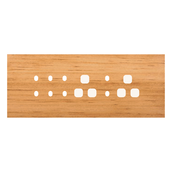 Picture of Norisys TG9 TW188.07 8M Size Plate With 8 Holes + 2 Socket Window Pinewood Solid Wood Cover Plates With Frames