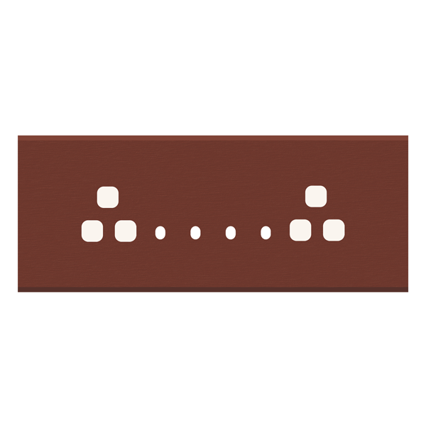 Picture of Norisys TG9 TA148.14 8M Size Plate With 4 Holes + 2 Socket Windows Dark Bronze Solid Aluminium Cover Plates With Frames