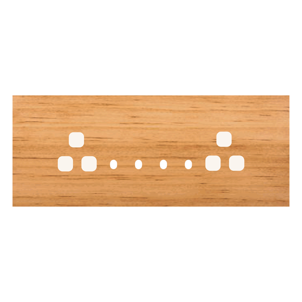 Picture of Norisys TG9 TW148.07 8M Size Plate With 4 Holes + 2 Socket Windows Pinewood Solid Wood Cover Plates With Frames