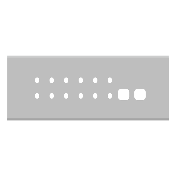 Picture of Norisys TG9 TA198.04 8M Size Plate With 12 Holes + 2 Windows Natural Solid Aluminium Cover Plates With Frames