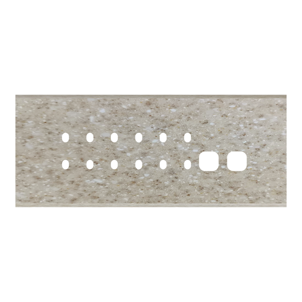 Picture of Norisys TG9 TM198.11 8M Size Plate With 12 Holes + 2 Windows Terra Beige Solid Marble Cover Plates With Frames