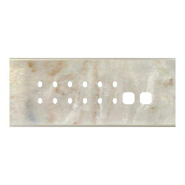 Picture of Norisys TG9 TM198.13 8M Size Plate With 12 Holes + 2 Windows Onyx White Solid Marble Cover Plates With Frames