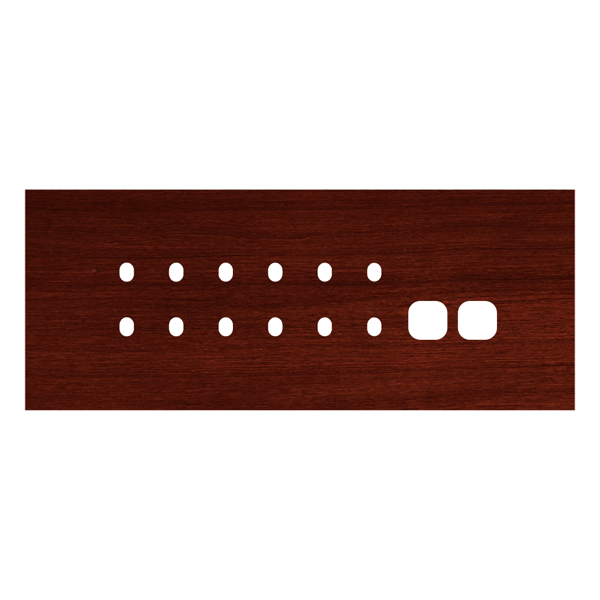 Picture of Norisys TG9 TW198.06 8M Size Plate With 12 Holes + 2 Windows Dark Mahogany Solid Wood Cover Plates With Frames