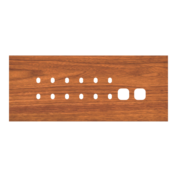 Picture of Norisys TG9 TW198.29 8M Size Plate With 12 Holes + 2 Windows Walnut Solid Wood Cover Plates With Frames