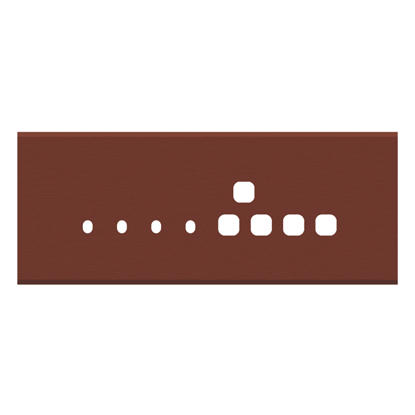 Picture of Norisys TG9 TA128.14 8M Size Plate With 4 Holes + 1 Socket Window + 2 Windows Dark Bronze Solid Aluminium Cover Plates With Frames