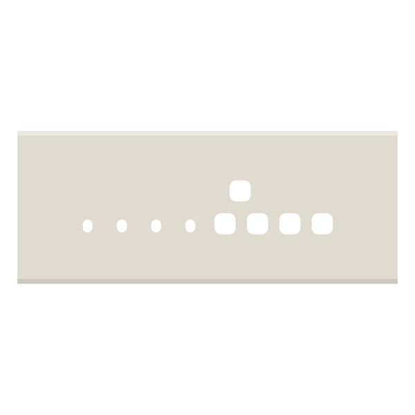 Picture of Norisys TG9 TG128.08 8M Size Plate With 4 Holes + 1 Socket Window + 2 Windows Ice White Solid Glass Cover Plates With Frames