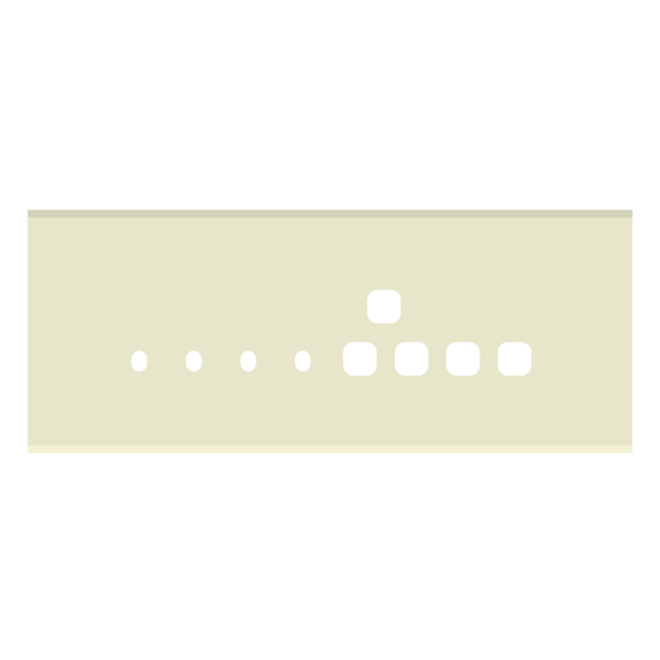 Picture of Norisys TG9 TG128.38 8M Size Plate With 4 Holes + 1 Socket Window + 2 Windows Ultra White Solid Glass Cover Plates With Frames