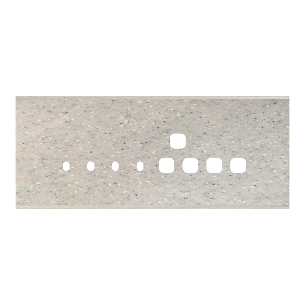 Picture of Norisys TG9 TM128.10 8M Size Plate With 4 Holes + 1 Socket Window + 2 Windows Sparkle White Solid Marble Cover Plates With Frames