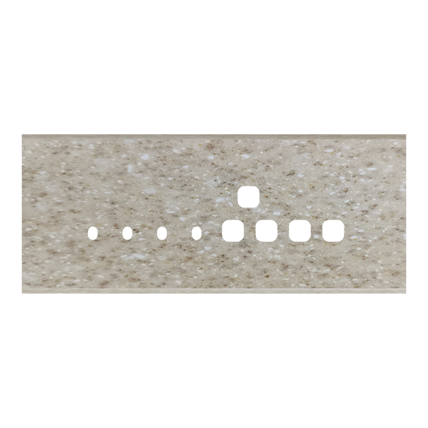 Picture of Norisys TG9 TM128.11 8M Size Plate With 4 Holes + 1 Socket Window + 2 Windows Terra Beige Solid Marble Cover Plates With Frames