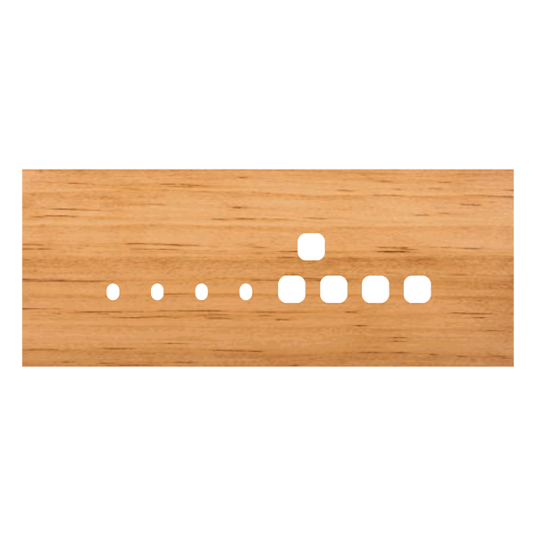 Picture of Norisys TG9 TW128.07 8M Size Plate With 4 Holes + 1 Socket Window + 2 Windows Pinewood Solid Wood Cover Plates With Frames