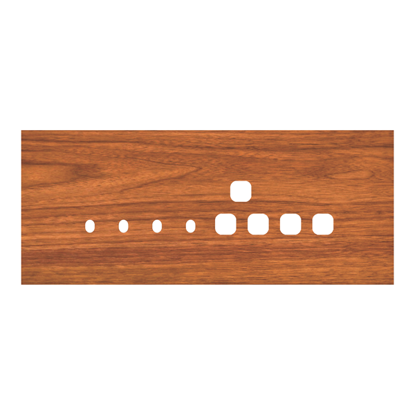 Picture of Norisys TG9 TW128.29 8M Size Plate With 4 Holes + 1 Socket Window + 2 Windows Walnut Solid Wood Cover Plates With Frames