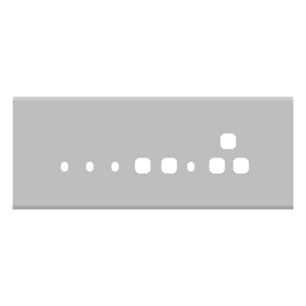 Picture of Norisys TG9 TA138.04 8M Size Plate With 4 Holes + 1 Socket Window + 2 Windows Natural Solid Aluminium Cover Plates With Frames