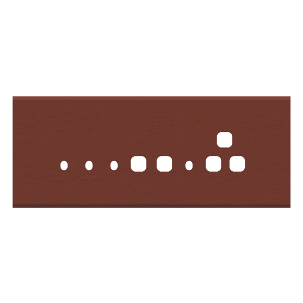 Picture of Norisys TG9 TA138.14 8M Size Plate With 4 Holes + 1 Socket Window + 2 Windows Dark Bronze Solid Aluminium Cover Plates With Frames