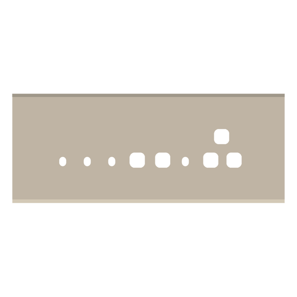 Picture of Norisys TG9 TG138.18 8M Size Plate With 4 Holes + 1 Socket Window + 2 Windows Smoked Silver Solid Glass Cover Plates With Frames