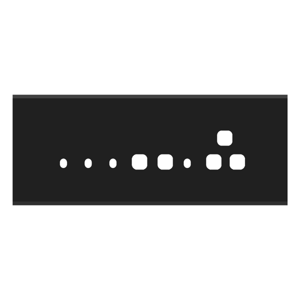 Picture of Norisys TG9 TG138.19 8M Size Plate With 4 Holes + 1 Socket Window + 2 Windows Solid Black Solid Glass Cover Plates With Frames