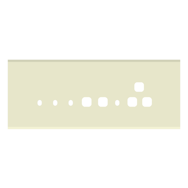 Picture of Norisys TG9 TG138.38 8M Size Plate With 4 Holes + 1 Socket Window + 2 Windows Ultra White Solid Glass Cover Plates With Frames