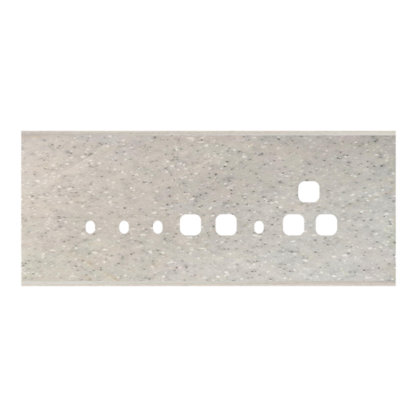 Picture of Norisys TG9 TM138.10 8M Size Plate With 4 Holes + 1 Socket Window + 2 Windows Sparkle White Solid Marble Cover Plates With Frames