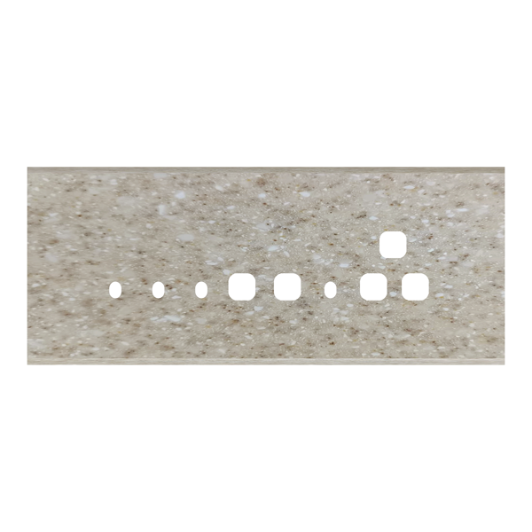 Picture of Norisys TG9 TM138.11 8M Size Plate With 4 Holes + 1 Socket Window + 2 Windows Terra Beige Solid Marble Cover Plates With Frames