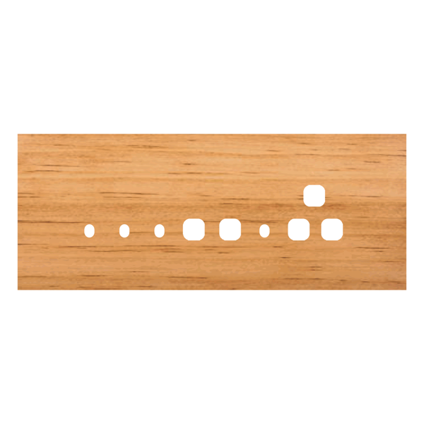Picture of Norisys TG9 TW138.07 8M Size Plate With 4 Holes + 1 Socket Window + 2 Windows Pinewood Solid Wood Cover Plates With Frames