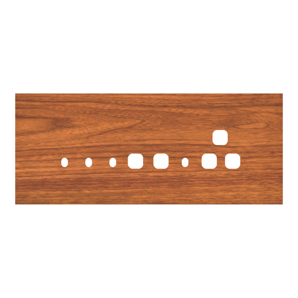 Picture of Norisys TG9 TW138.29 8M Size Plate With 4 Holes + 1 Socket Window + 2 Windows Walnut Solid Wood Cover Plates With Frames