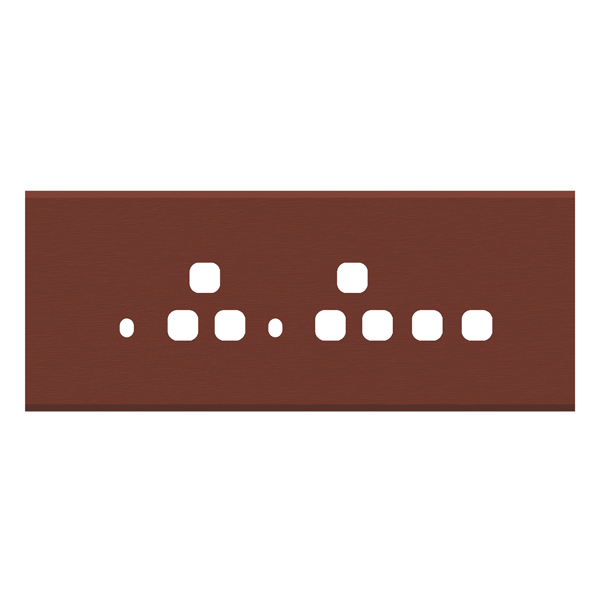 Picture of Norisys TG9 TA178.14 8M Size Plate With 2 Holes + 2 Socket Window + 2 Windows Dark Bronze Solid Aluminium Cover Plates With Frames