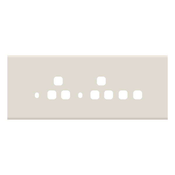 Picture of Norisys TG9 TG178.08 8M Size Plate With 2 Holes + 2 Socket Window + 2 Windows Ice White Solid Glass Cover Plates With Frames