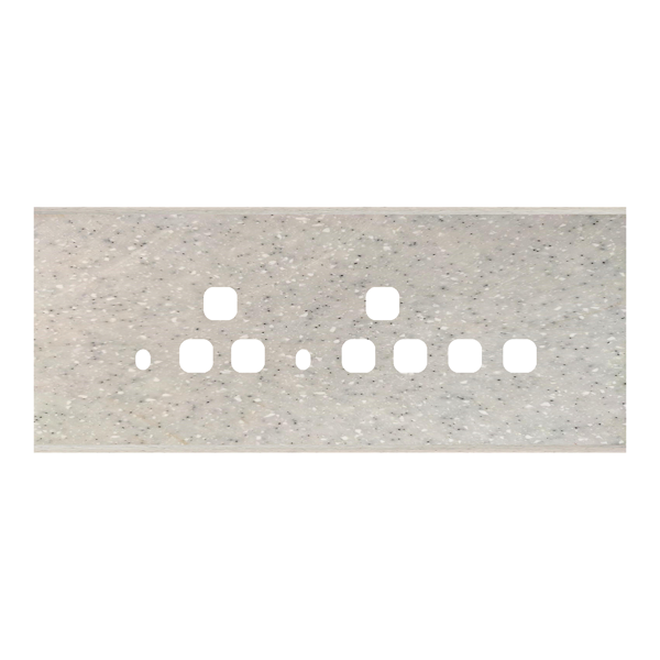 Picture of Norisys TG9 TM178.10 8M Size Plate With 2 Holes + 2 Socket Window + 2 Windows Sparkle White Solid Marble Cover Plates With Frames