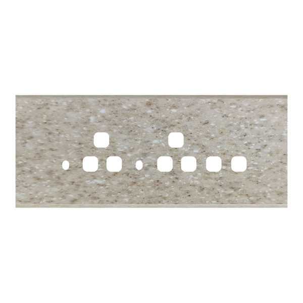 Picture of Norisys TG9 TM178.11 8M Size Plate With 2 Holes + 2 Socket Window + 2 Windows Terra Beige Solid Marble Cover Plates With Frames