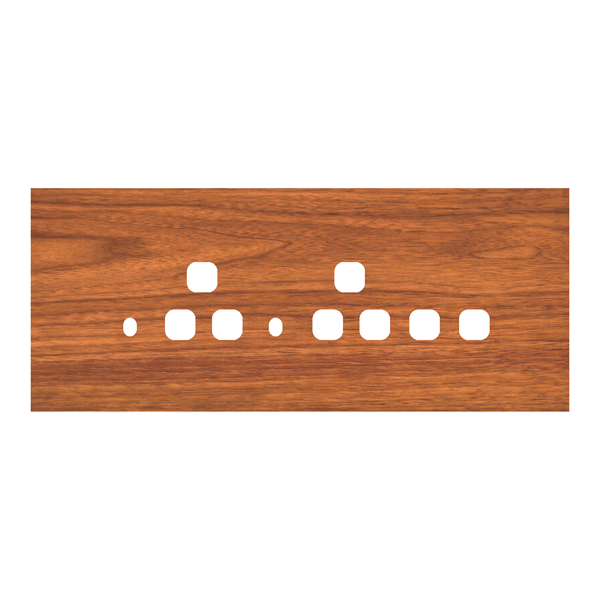 Picture of Norisys TG9 TW178.29 8M Size Plate With 2 Holes + 2 Socket Window + 2 Windows Walnut Solid Wood Cover Plates With Frames