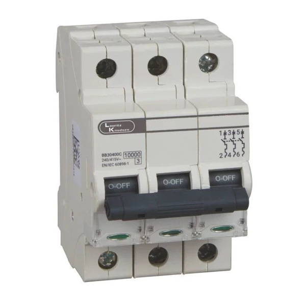 Picture of Lauritz Knudsen BB30250C 25A C-Curve 10kA 3 Pole MCB