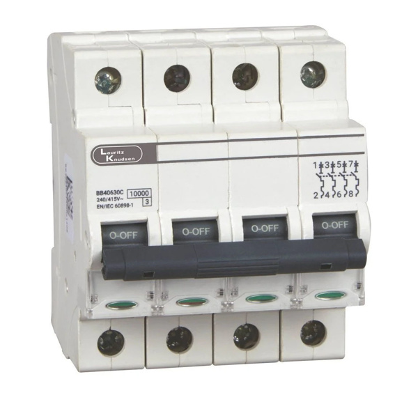 Picture of Lauritz Knudsen BB40200C 20A C-Curve 10kA 4 Pole MCB